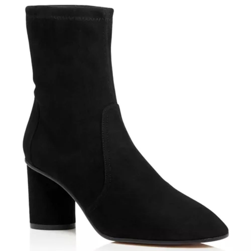 Stuart Weitzman Women's Margot 75 Round Toe Suede Mid-Heel Booties